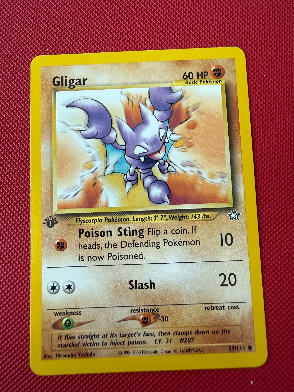 Gligar 59/111 Common Neo Genesis Pokemon 1st Edition Near Mint