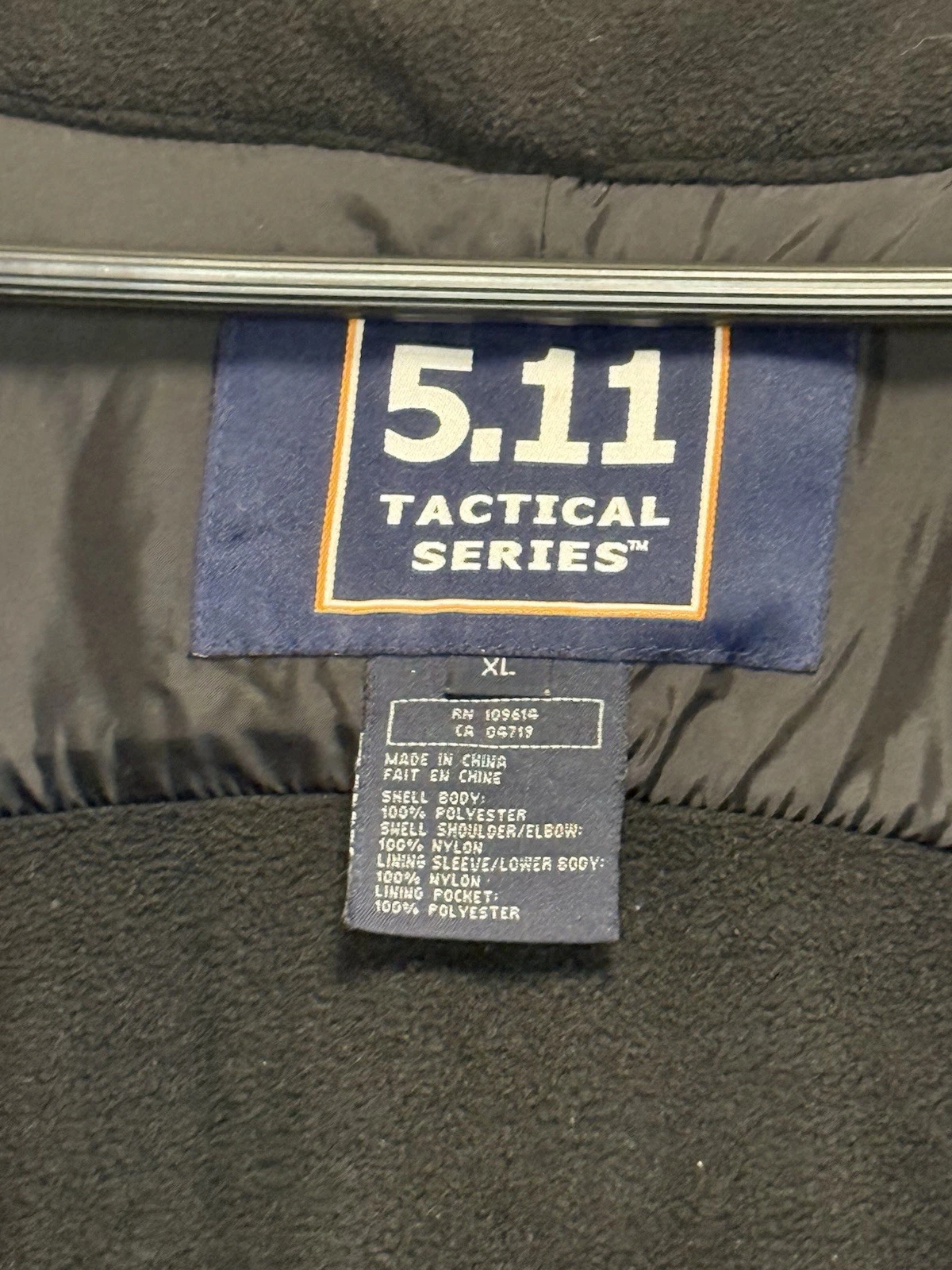 5.11 Tactical Series Black Fleece Full Zip Jacket w/ Zipped Pockets XL 109614 image 3
