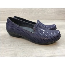 Dansko Women's Loafers Navy Blue Metallic Polka Dot Leather 39 US 10