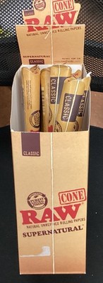 6x RAW Classic Supernatural Cone Large Rolling Paper Smoking Accessory New Bulk