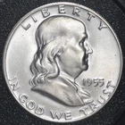 1955 P Franklin Half Dollar Silver Coin BU UNC FBL?