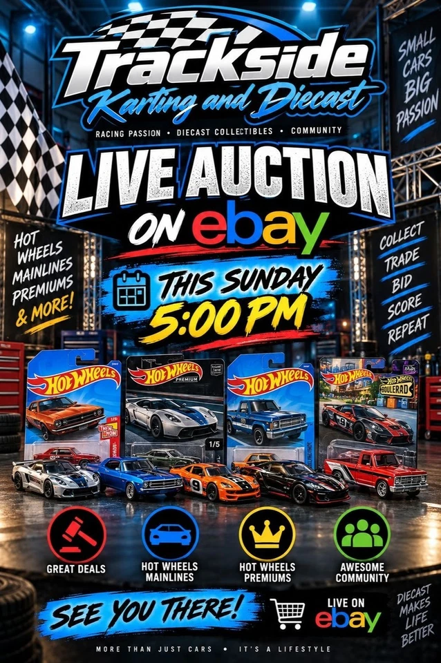 Trackside Karting & Diecast LIVE – Hot Wheels Mainlines, Premiums & More!
