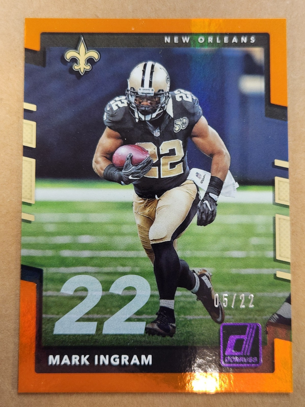 MARK INGRAM #80 2017 Panini Donruss JERSEY NUMBER FOIL PARALLEL 5/22 SAINTS