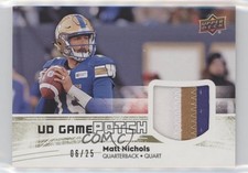 2018 Upper Deck CFL UD Game Jersey Patch 6/25 Matt Nichols #GJ-MN Patch i9i