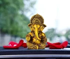 3.7" Lovely Ganesh Statue for Car Dashboard Home Office Good Luck Diwali Gifting