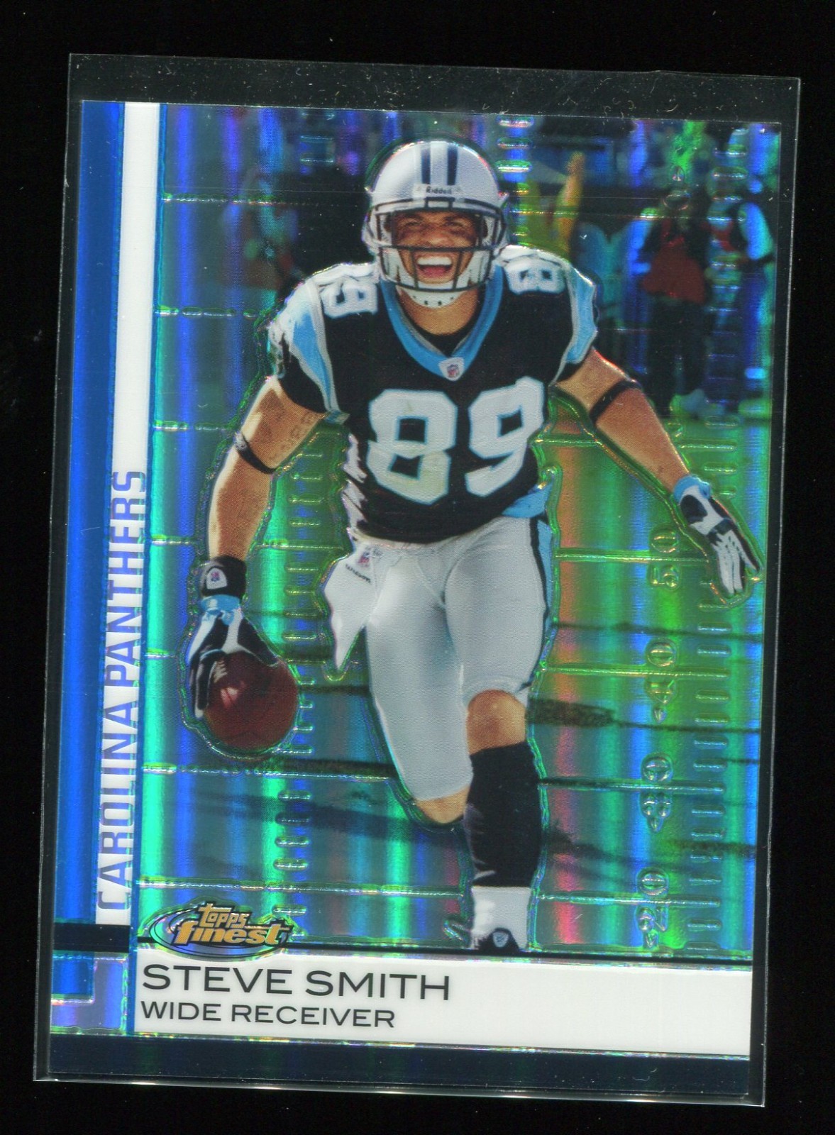 2007 Topps Finest Steve Smith /199 Blue Refractor Carolina Panthers #30