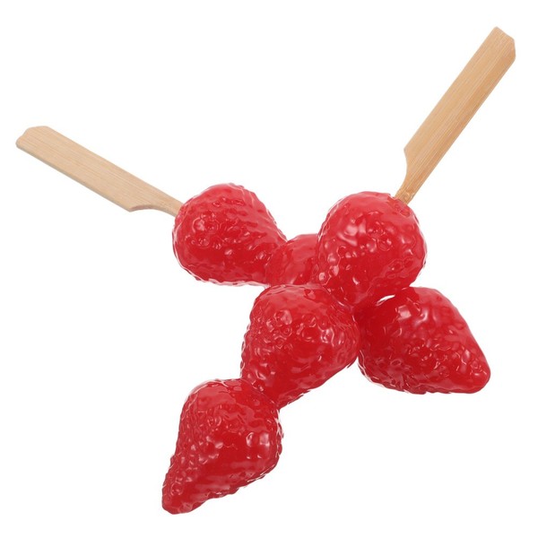 2 piezas accesorios de comida confitada de fresa simulada frutas decorativas artificiales