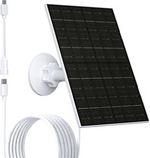 Solar Panel for Security Camera, 6W Micro USB USB-C Solar Charger Compatible w