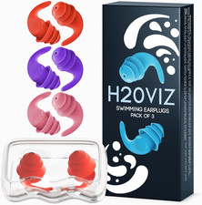 Pro Swim Ear Plugs  Waterproof, Reusable Silicone Earplugs for Swimming, Surfin