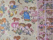 Custom 100% Cotton Woven Fabric 80s Cabbage Patch Kids Tan 1/4 Yard 9x56