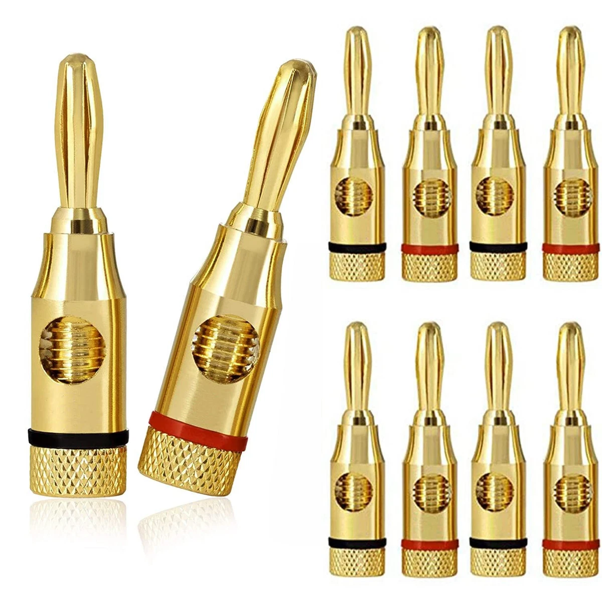 10 Connettori Banana Femmina 4mm – Isolati In Silicone, Rame, 5 Colori