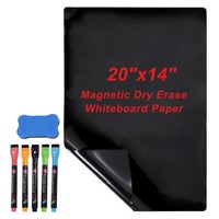 "20\"X14\" Trocken Abwischbares Whiteboard-Papier Mit Marker Radiergummi, Schwarz"