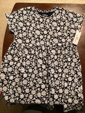 Vineyard Vines Kids Girls Short Sleeve Navy Floral Dress Medium M 10-12 NWT