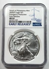 2020-P $1 American Silver Eagle NGC MS69 1 oz Coin EARLY RELEASE EMERGENCY ISSUE
