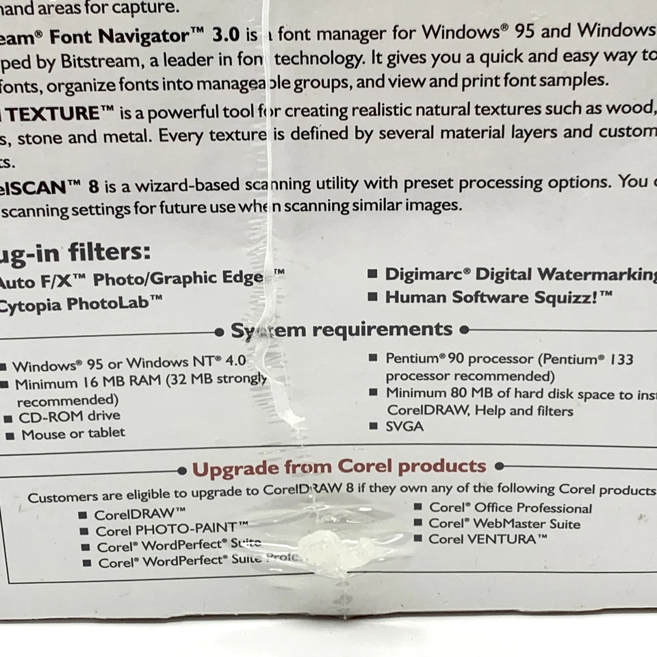 Coreldraw 8 UPGRADE: New, Sealed Box Big Box Software Graphic Design *READ* - Image 4 of 4