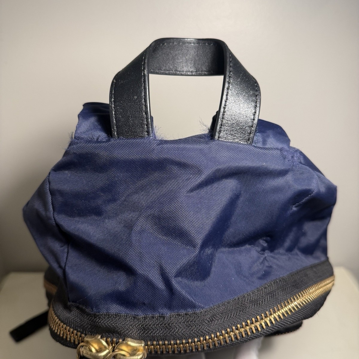 Marc Jacobs Navy Backpack with Gold Zippers Marc Jacobs New York THE BIKER Backpack Navy | Mercari main image 2