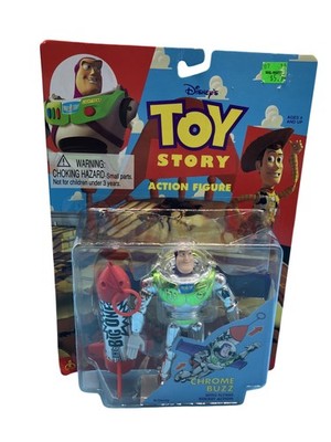 Vintage Thinkway Toys Toy Story Chrome Buzz Lightyear Action Figure Toy Silver