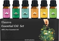 Essential Oils Set,100% Pure Natural,6 Scents,10ml Each,for Aromatherapy/Fragran