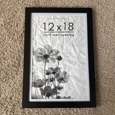 American Flat 12x18 Picture Frame with 11x17 Mat for 11x17 or 12x18 Display