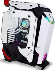 C650 Mech PC Case - ATX Tower Gaming Computer Case with Tempered Glass,White