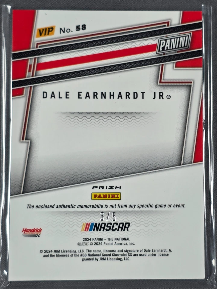 2024 Panini National NSCC VIP Party Dale Earnhardt Jr Black Gold Memorabilia /5 - Image 2 of 2