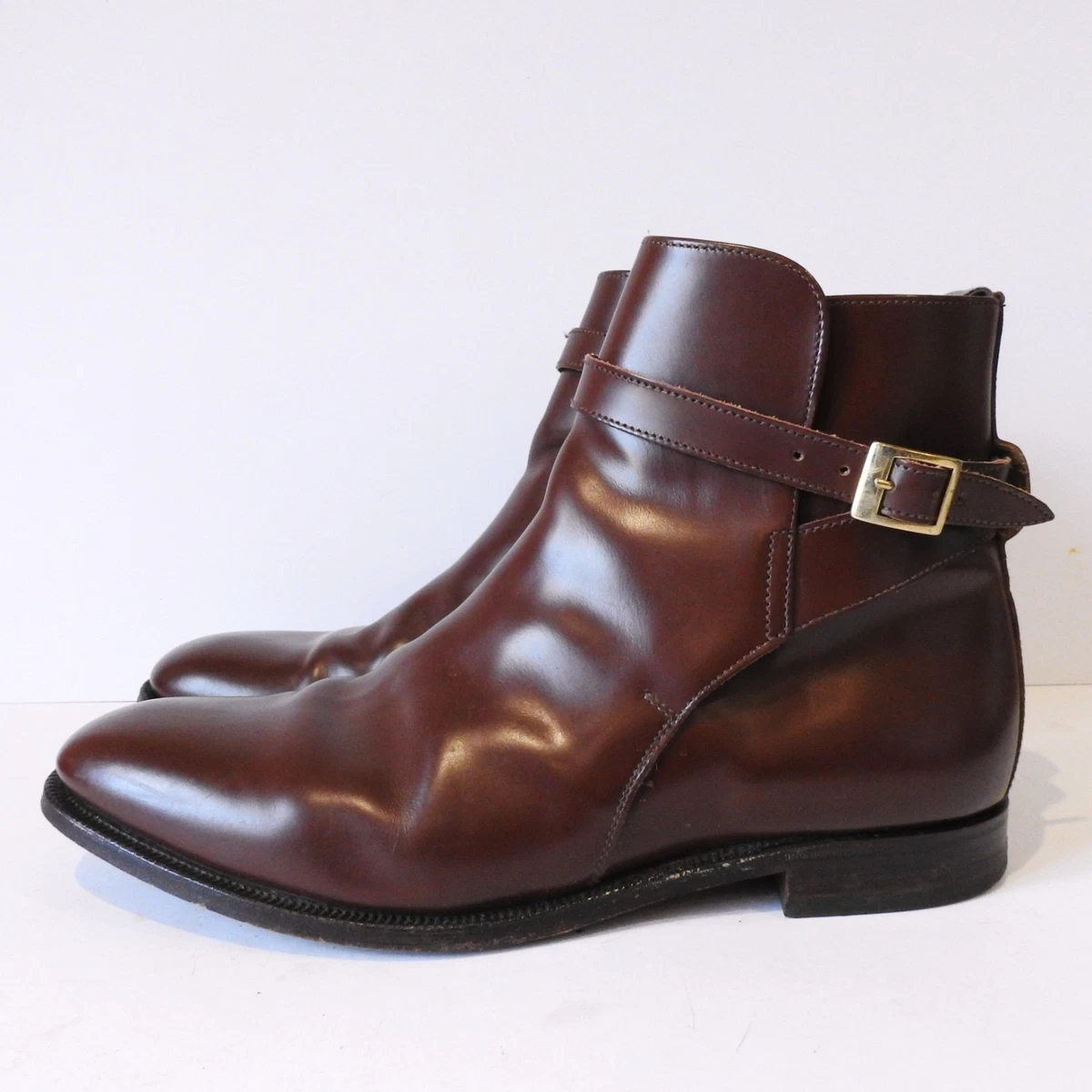 Alfred Sargent Childrey Jodhpur Burgundy Brown Boots Leather Buckle Shoe 10 US Burgundy / Oxblood Tagged  main image 4