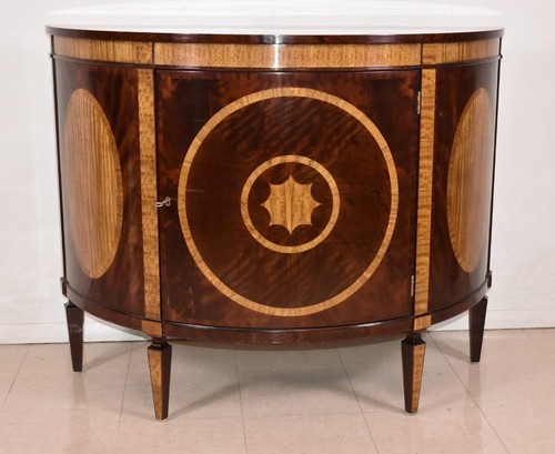 Baker Furniture Historic Charleston Demilune Chest, Mahogany and Satinwood