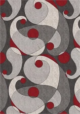 5x8 Milliken Muse Ebony Modern Abstract Circles Area Rug - Approx 5'4"x7'8"