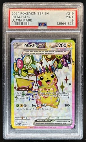 2024 Pokemon Surging Sparks Pikachu Ex #219/191 PSA 9