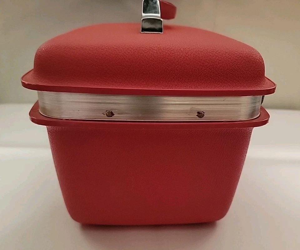 复古 20 世纪 70 年代新秀丽皇家旅行者化妆行李箱 Montebello II 玫瑰红色 — 第 4/4 张图片