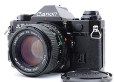 Canon AE-1 Program Black film Camera FD 50mm f/1.4 Lens From JAPAN