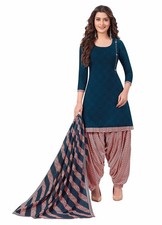 Miraan Cotton Printed Readymade Salwar Suit For Women BANDCOLOR917XL, Blue, XL 