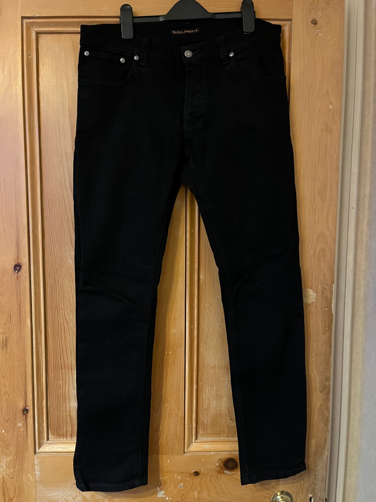 Nudie Jeans Co. Grim Tim Black Stretch Jeans W34 L32 - Organic Denim Snag