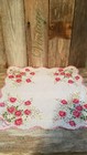 Vintage  Pink Floral Scalloped Edge Hankie Handkerchief 13"