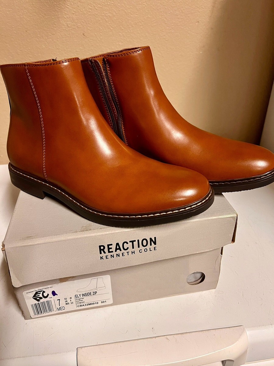 REACTION KENNETH COLE Mens Brown Comfort Ely Round Toe Block Heel Boots 7 M s-l500.jpg main image 2