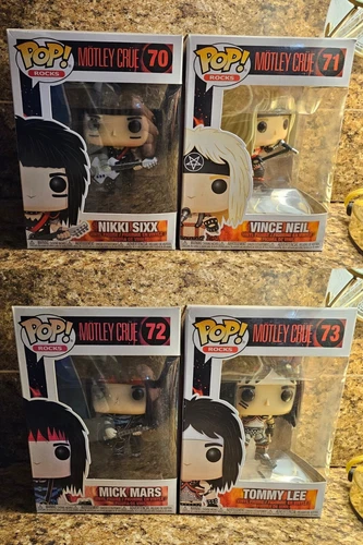 FUNKO POP! ROCKS - MOTLEY CRUE - Set of 4 - NEAR MINT- New In Box- w/Protector