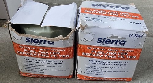 Sierra 18-7844 Fuel Water Separating Filter 90 GPH 21 Micron For Carbureted Mari