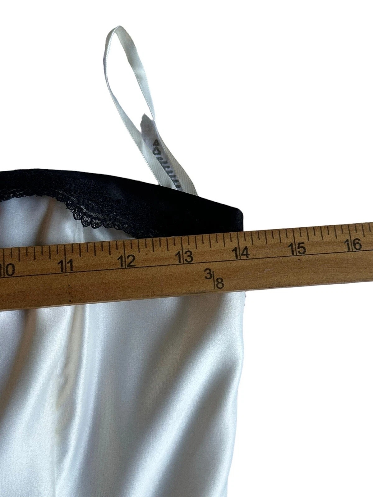 OFF WHITE Abito vintage Scott McClintock bianco senza spalline in pizzo nero taglia 6