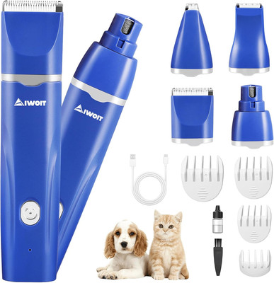 Dog Clippers for Grooming Kit, 4-In-1 Pet Hair Removal Tool, Rechargeable Dog Na