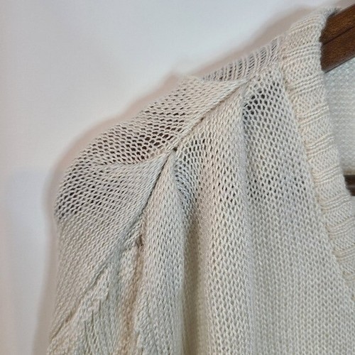 Tulle (Anthro) Lightweight Cream Knit Sweater Large Womens - Picture 4 of 5
