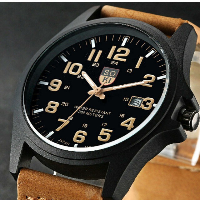Military Watch For Men Army Grade Date Dial Analog Quartz Power US