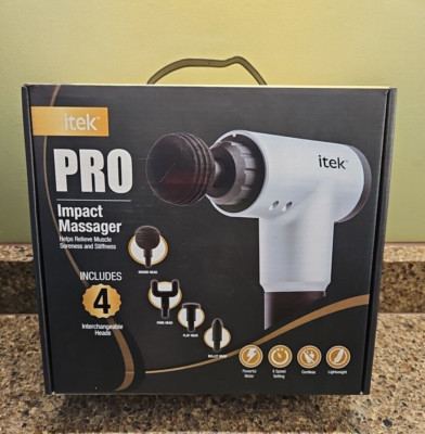 ITek Pro Impact Massager 4 heads Rechargeable 6 power levels NEW NIB