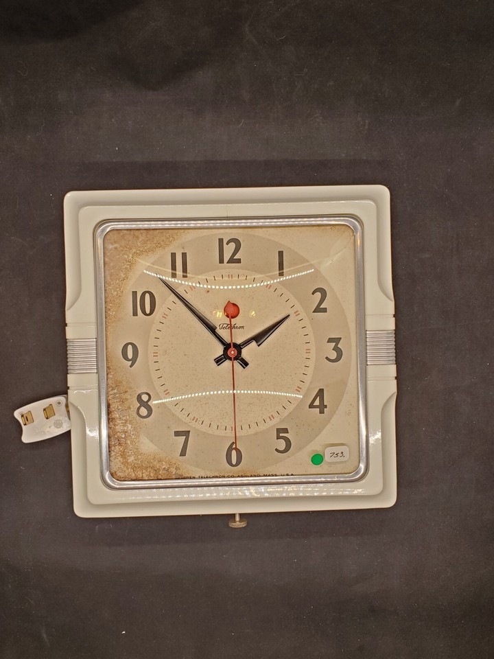 Telechron 2H11 White Electric Wall Clock Art Deco Works Café Works! eBay