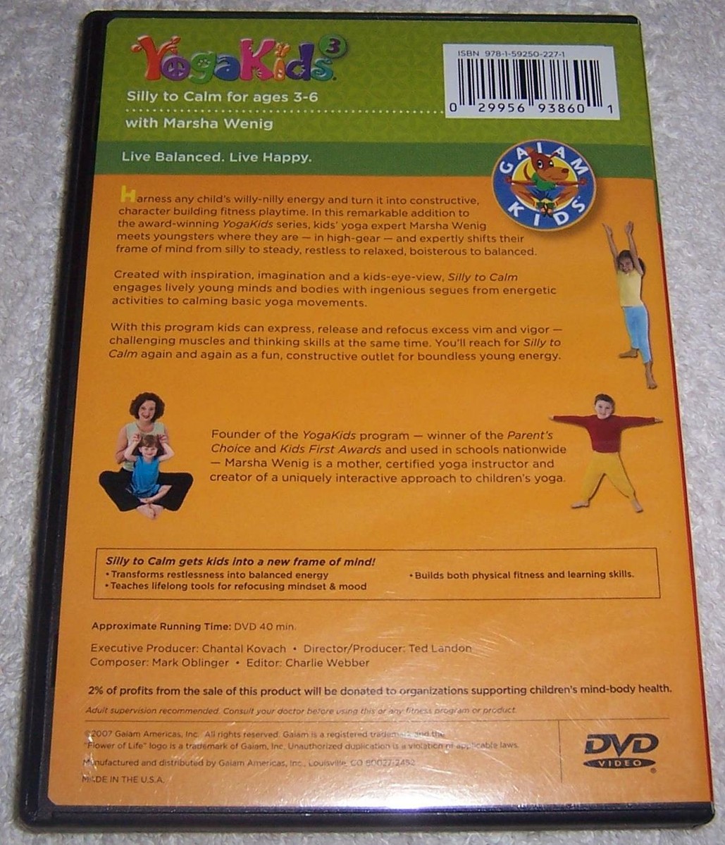 YogaKids, Vol. 3: Silly to Calm DVD Yoga Kids Marsha Wenig Gaiam