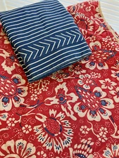 Ralph Lauren Villa Maritine Red Full Queen Duvet Cover Shame 3 piece Set Vintage