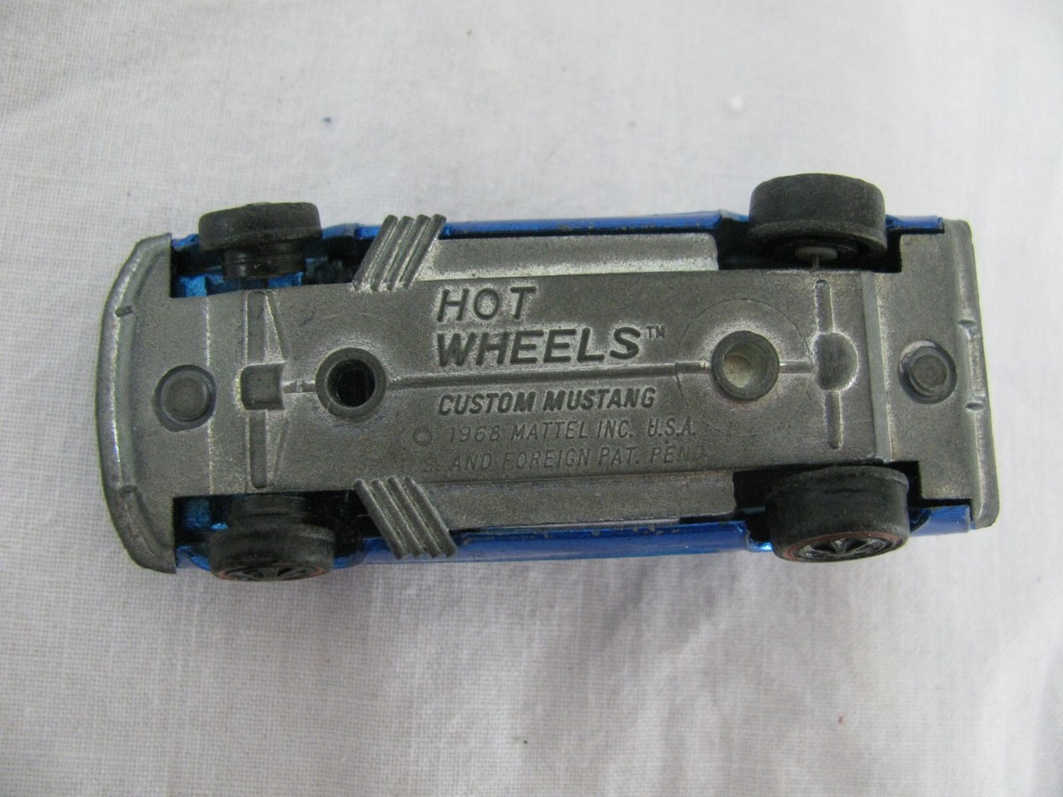 Vintage 1968 Mattel Hot Wheels Redline Blue Custom Mustang | eBay