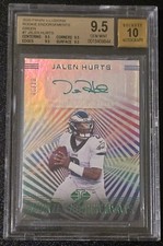 JALEN HURTS 2020 PANINI ILLUSIONS #6/10 ROOKIE ENDORSEMENTS GREEN AUTO BGS 9.5