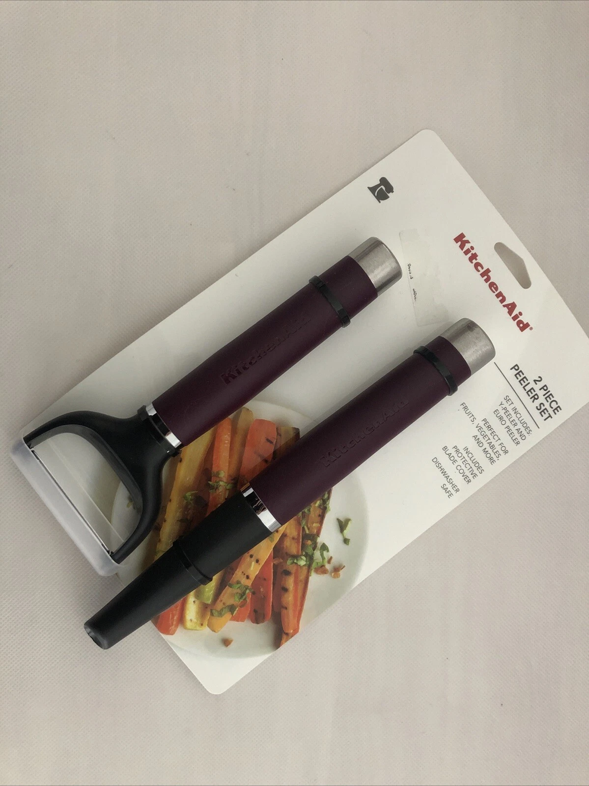 New KitchenAid Beet Boysenberry Plum Set of 2 Peelers HBRA
