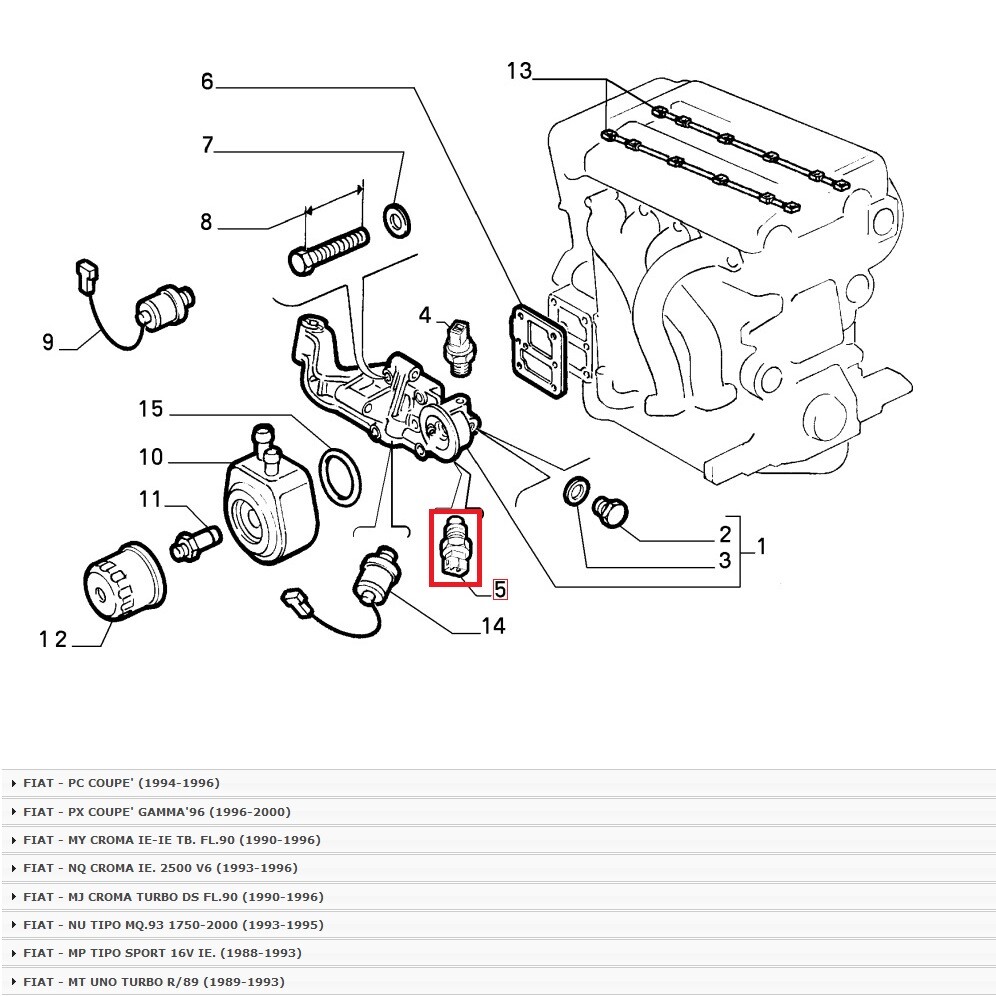 Sensor Temperature Oil Fiat Uno Turbo - Type - Croma - Coupe FACET  