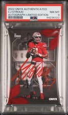 PSA 8 - 2022 Onyx Authenticated Limited Edition CJ STROUD RC Red Ink AUTO 24/25